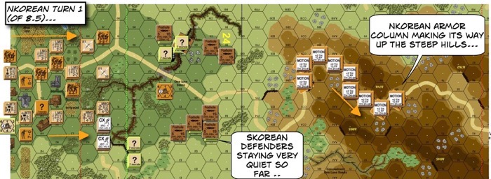 Advanced Squad Leader scenario 204 Human Bullets After Action Report (AAR) NK Turn 1
